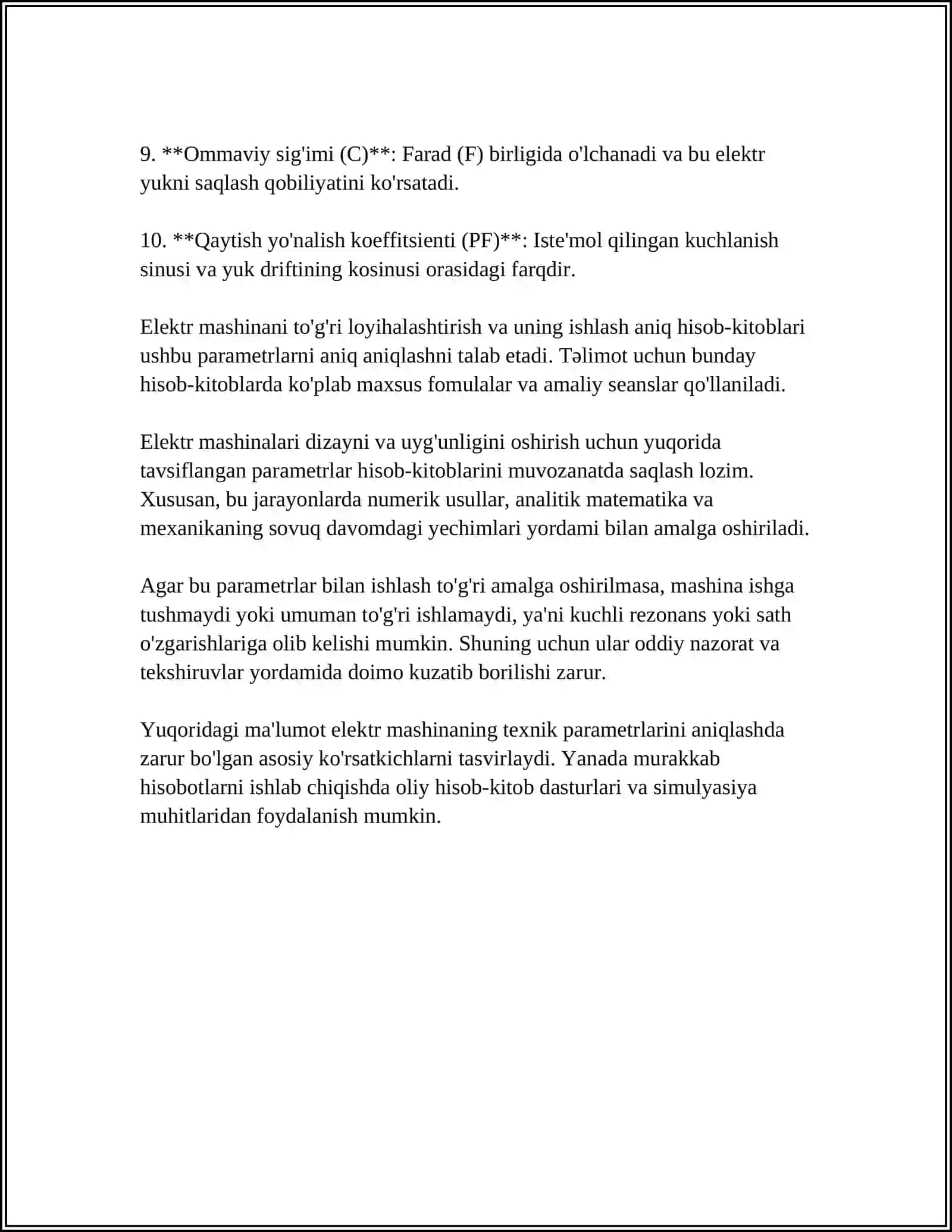 USKUNALARNING ASOSIY PARAMETLARINI HISOBLASH 4