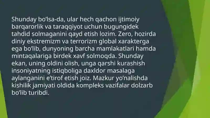 Diniy fanatizm, ekstremizm, fundamentalizm, terrorizm 4