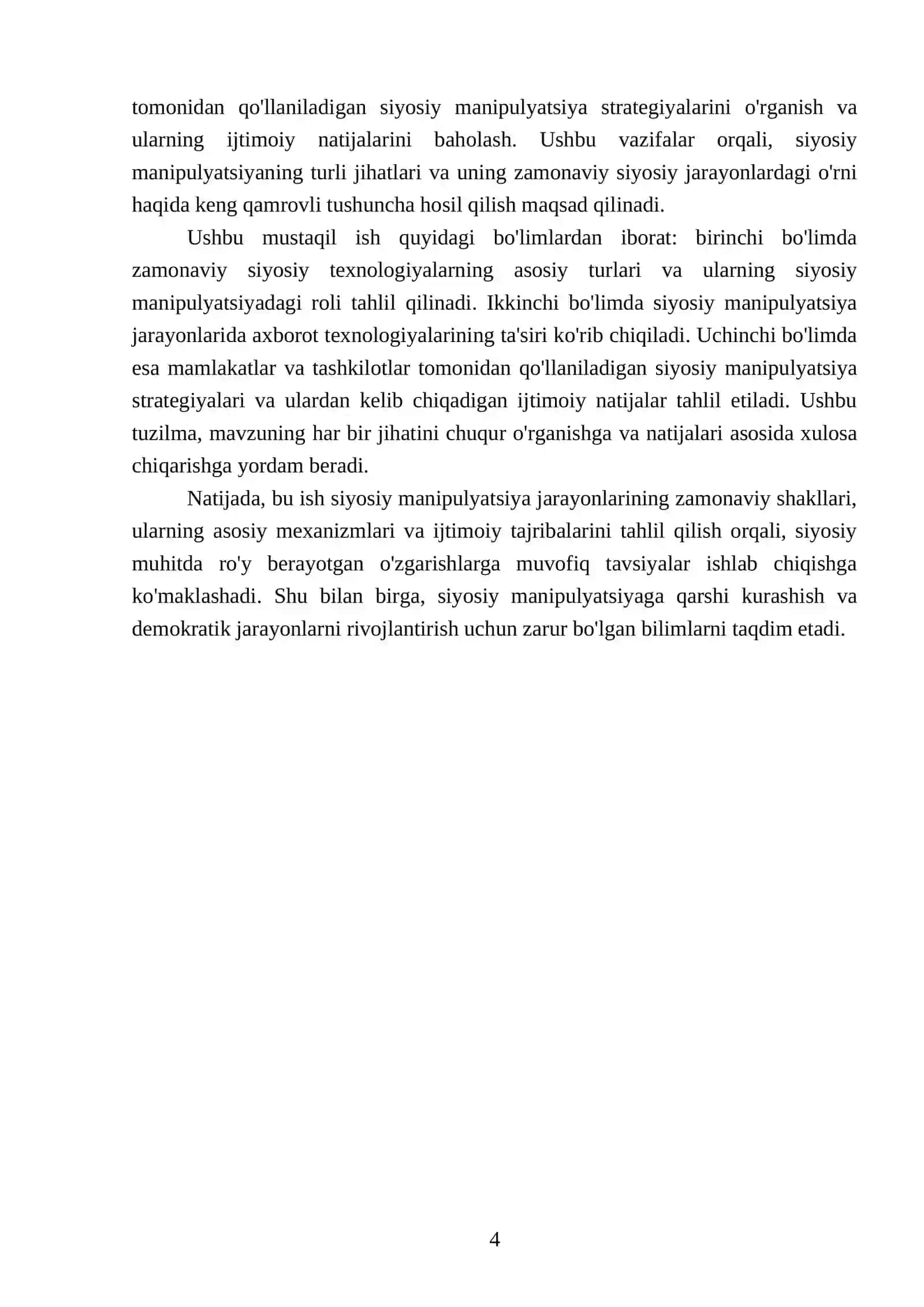 Siyosiy manipulyatsiyani shakllantiruvchi zamonaviy siyosiy texnologiyalar 4