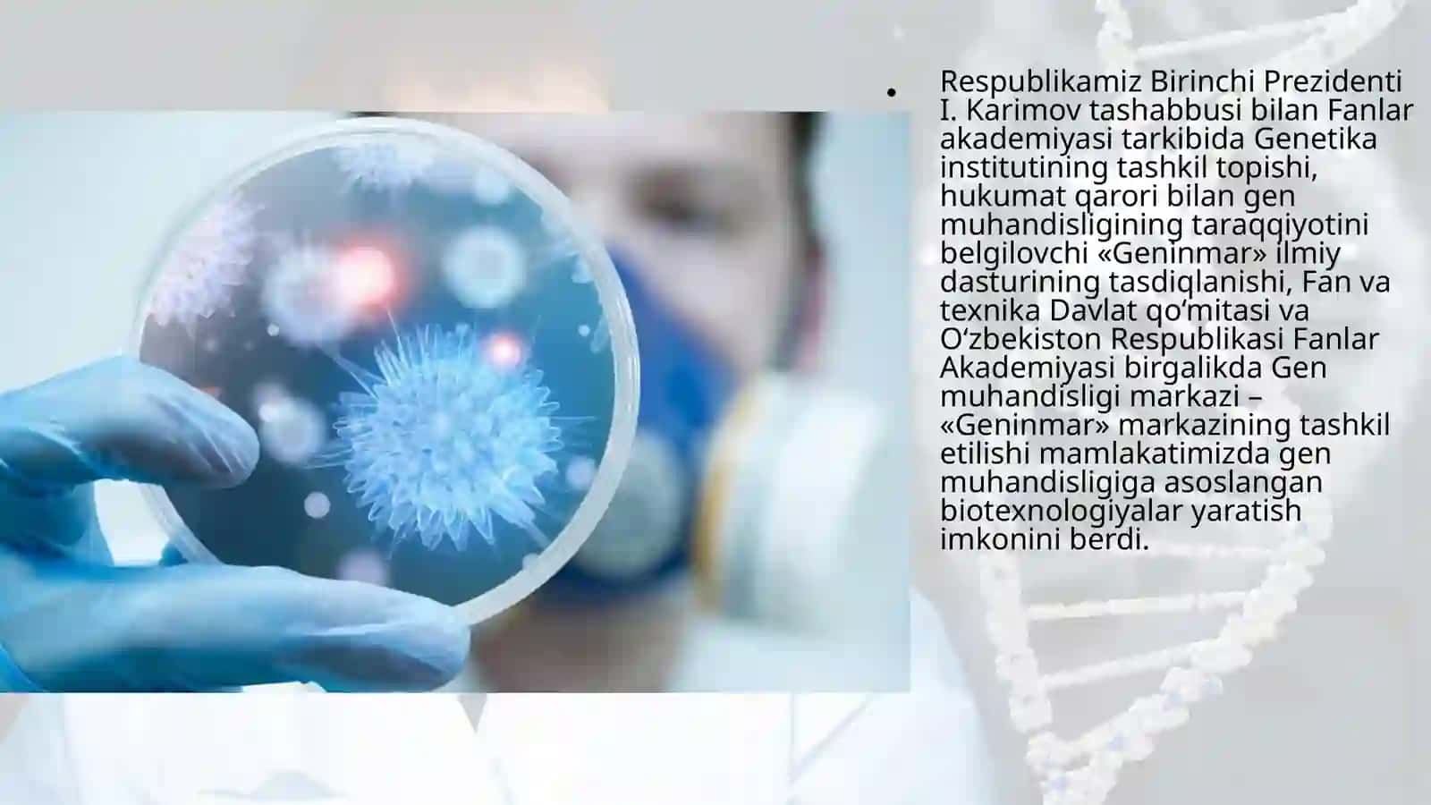 Gen muhandisligi va biotexnologiya fani yo‘nalishi 10-sinf 4