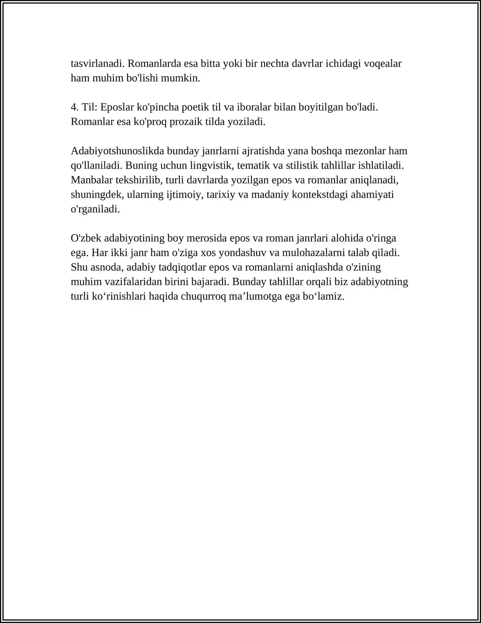 EPOS VA ROMAN: SOHANI ANIQLASH 4