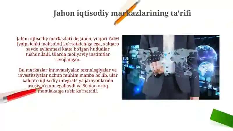 Jahon iqtisodiyoti markazlari va xalqaro integratsiya jarayonlari 4