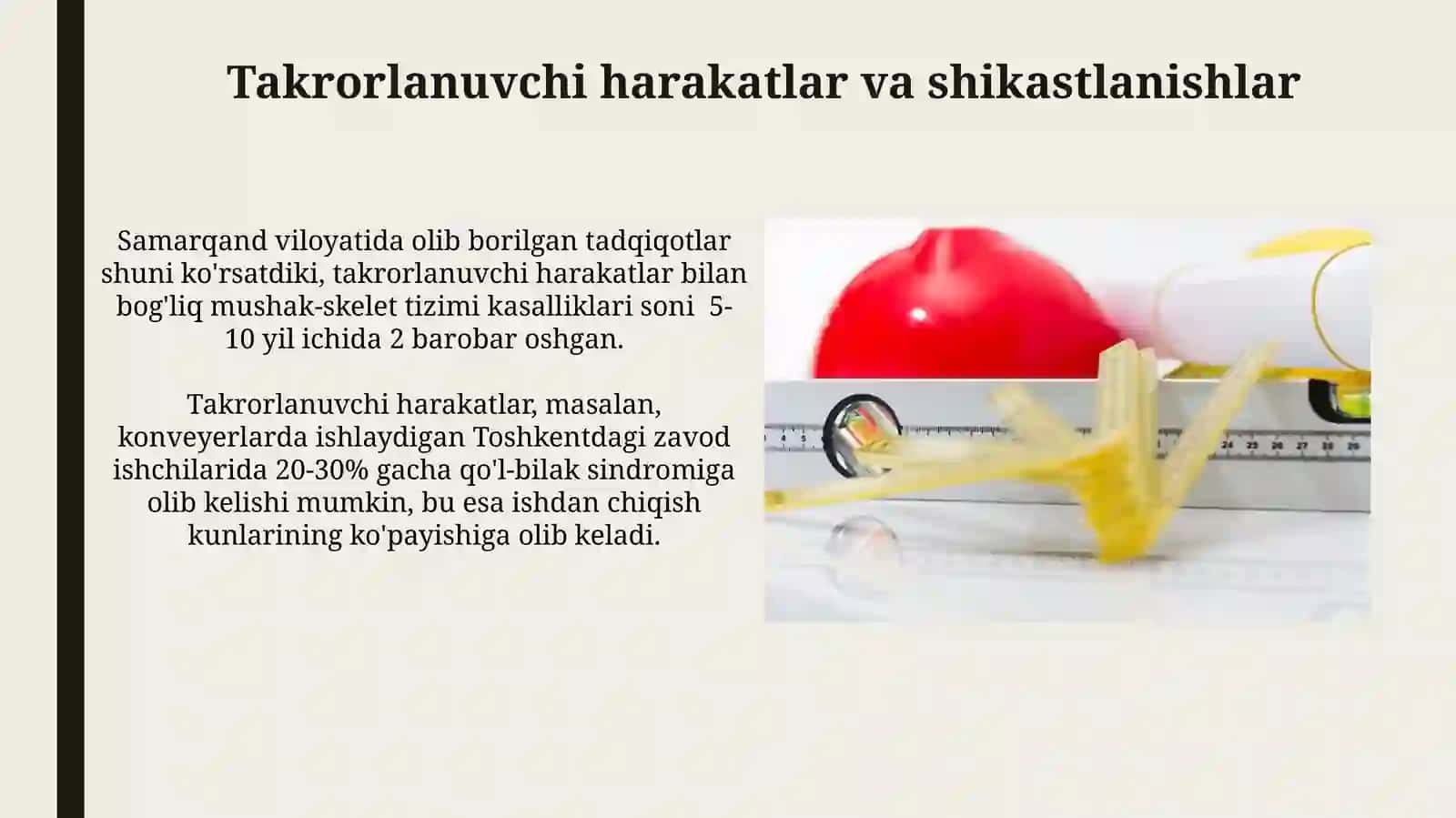 Inson Antropometrik ko'rsatkichlarining Faoliyat xavfsizligi ta'siri 4