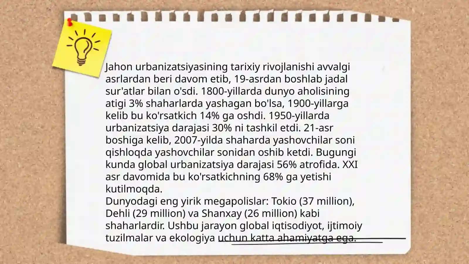 Jahon urbanizatsiyasi va uning mintaqaviy xususiyatlari 4