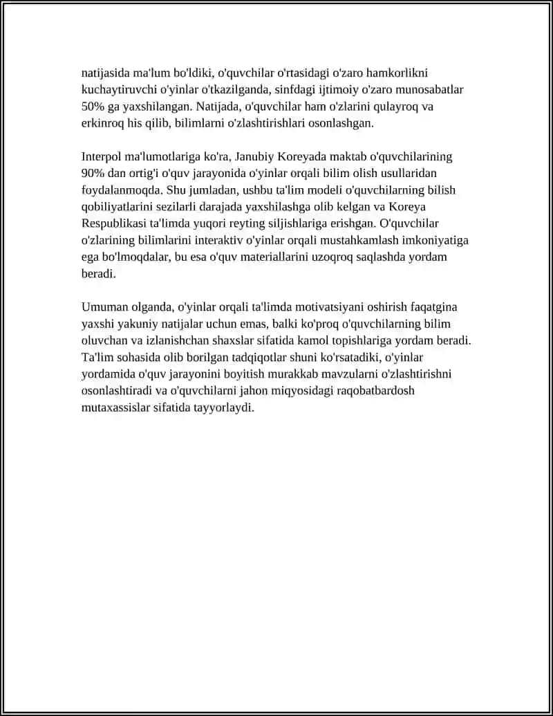 TA'LIM JARAYONIDA O'YINLI TEXNOLOGIYALAR TURLARI 4