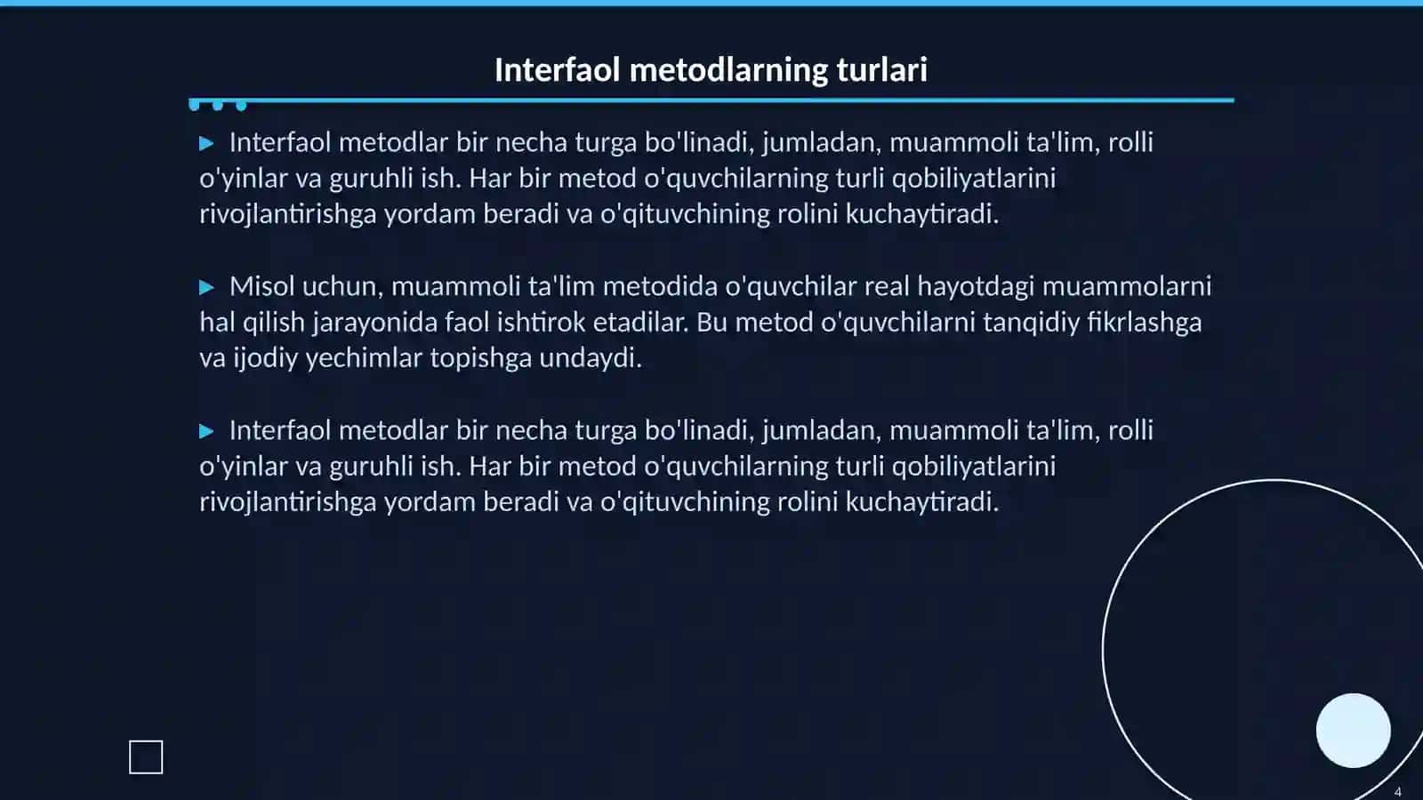 O'qitishda interfaol metodlar 4