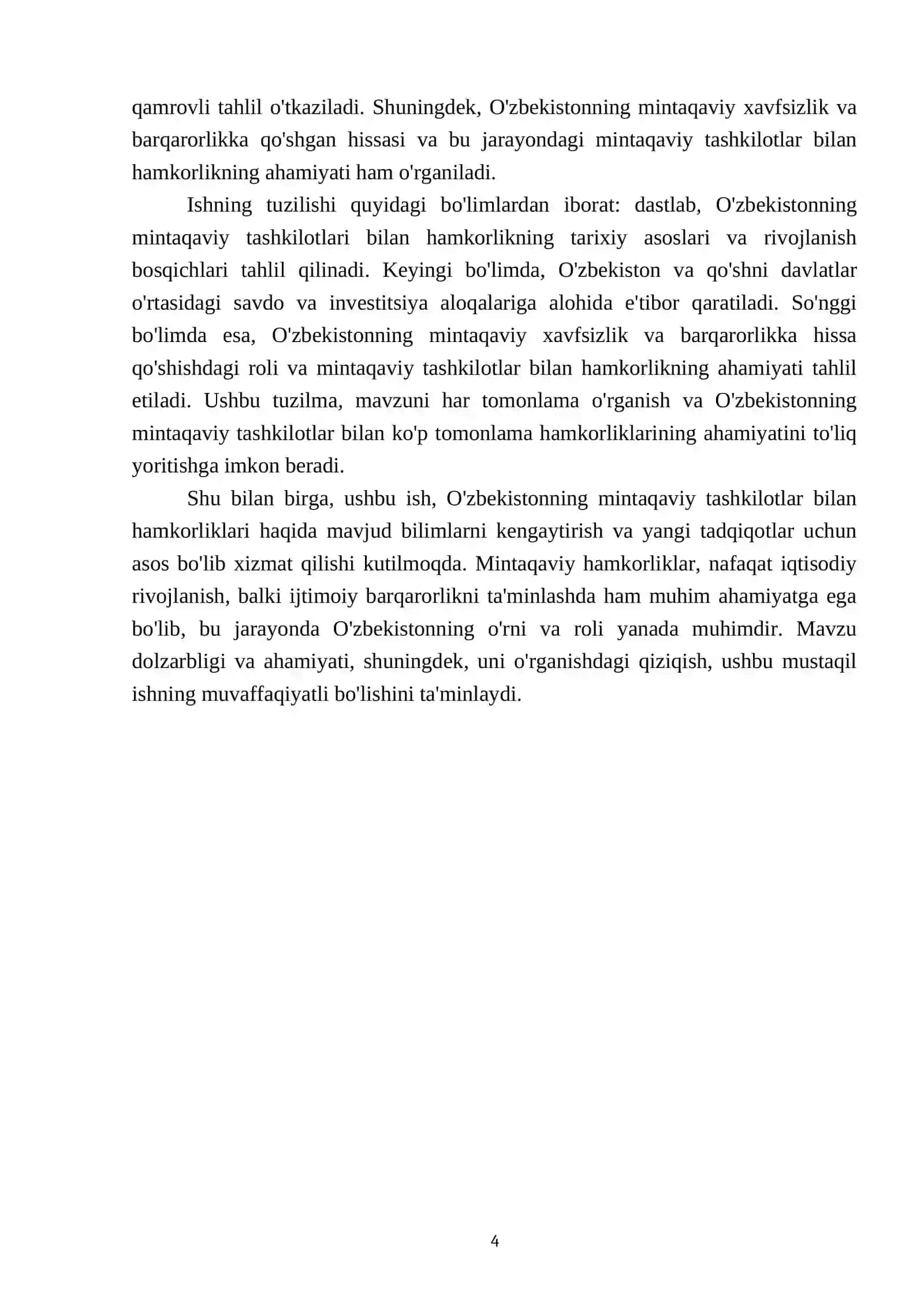 O'zbekistonning mantaqaviy tashkilotlari bilan ko'p tomonlama hamkorliklari 4