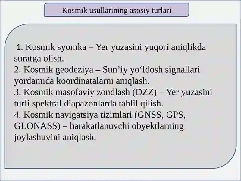 Zamonaviy kosmik usullar 4