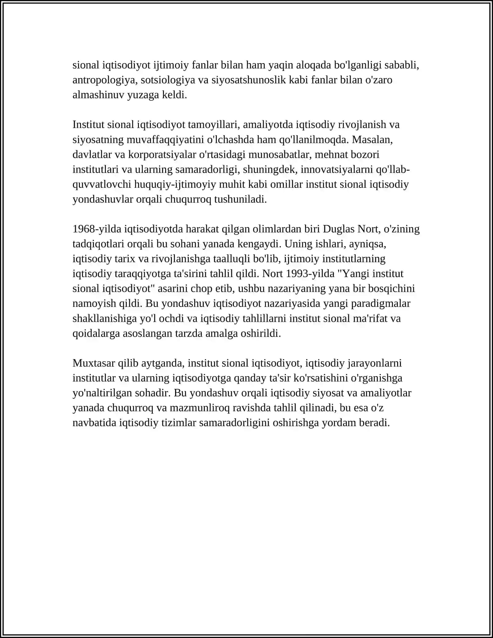 INSTITUTSIONAL IQTISODIYOT FANINING PREDMETI VA MAZMUNI TAMOYILLARI 4