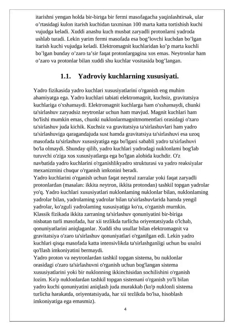 “Yadroviy kuchlarning mezon nazariyasi” 4