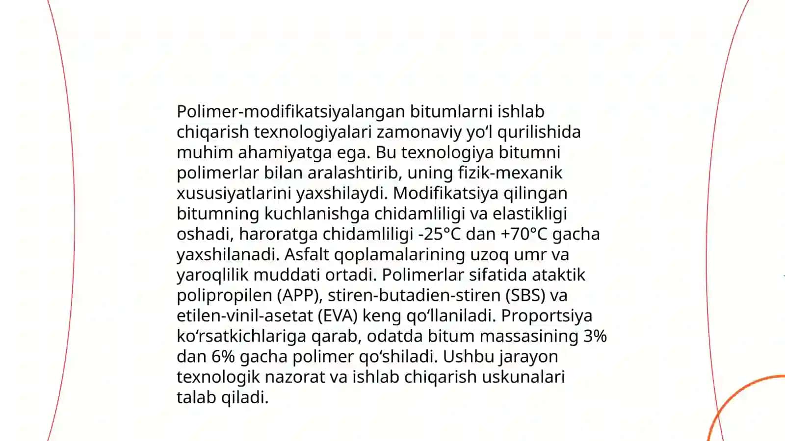 Pardozbop bitumli, polimer bogʻlovchi ashyolar olinish texnologiyasi 4