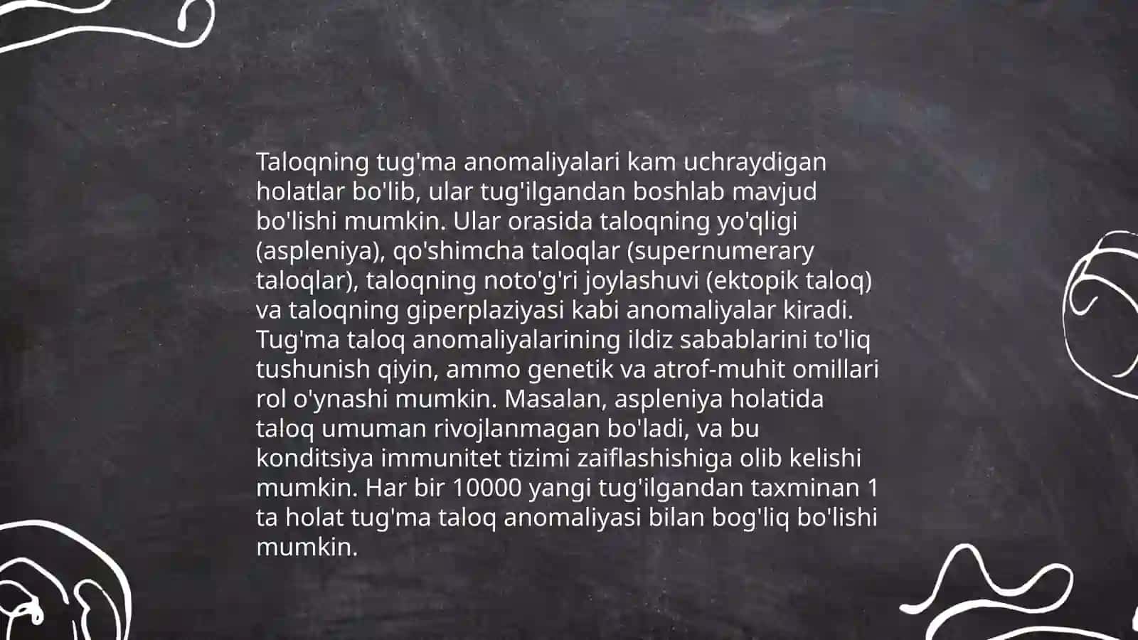 Taloqning tug'ma anomaliyalari va o'smalari 4