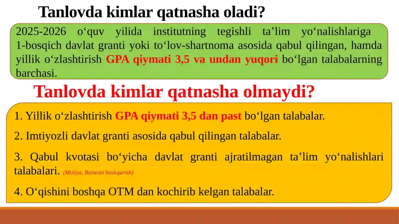 Talabalarga grantlarni taqdim etish va qayta taqsimlash tartibi 4