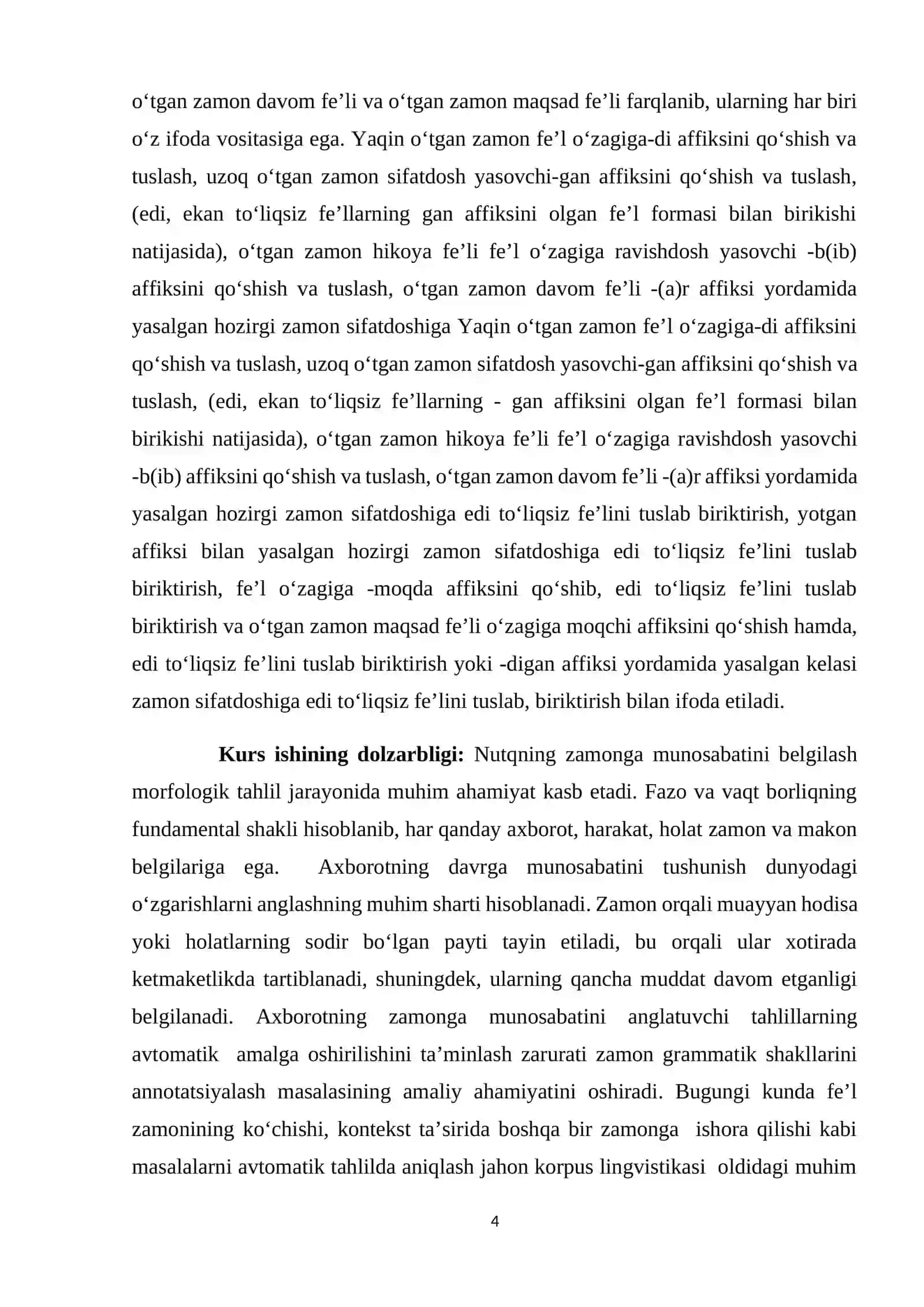 O‘ZBEK TILSHUNOSLIGIDA ZAMON KATEGORIYASNING  FORMAL TADQIQI. 4