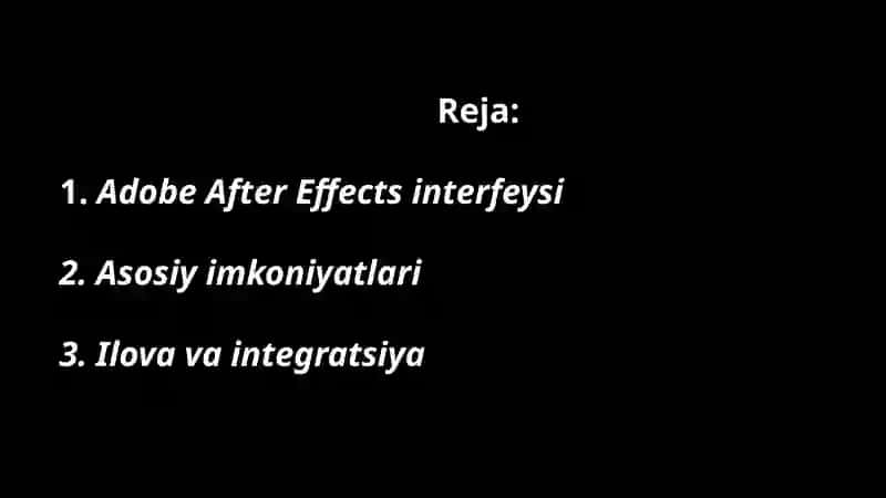 Adobe After Effects interfeysi va imkoniyatlari 4