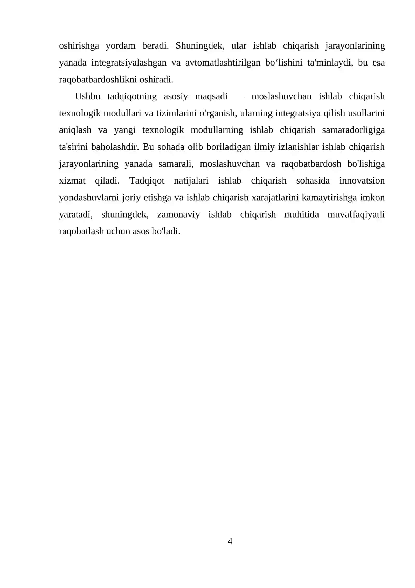 Moslashuvchan ishlab chiqarishning texnologik modullari va tizimlari 4