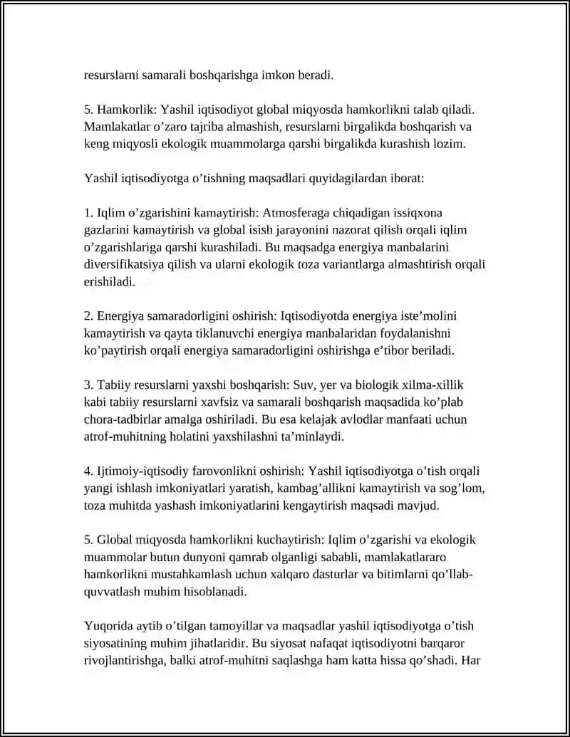 Yashil iqtisodiyotga o’tish siyosati 4