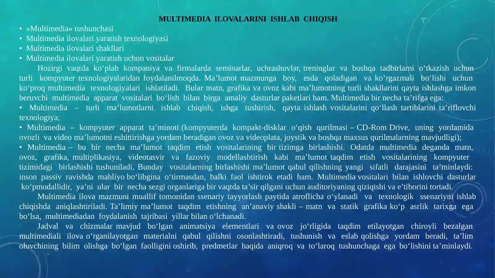 Ta’limda multimedia texnologiyasini qo‘llash 4