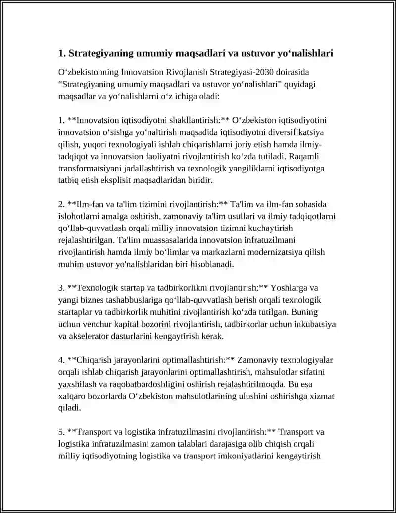 O‘ZBEKISTONNING INNOVATSION RIVOJLANISH STRATEGIYASI-2030 4