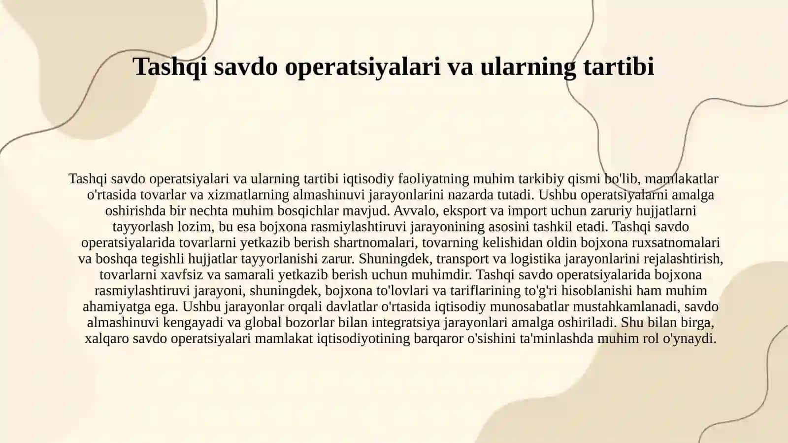 Bojxona rasmiylashturuvi va tashqi savdo logistikasi 4