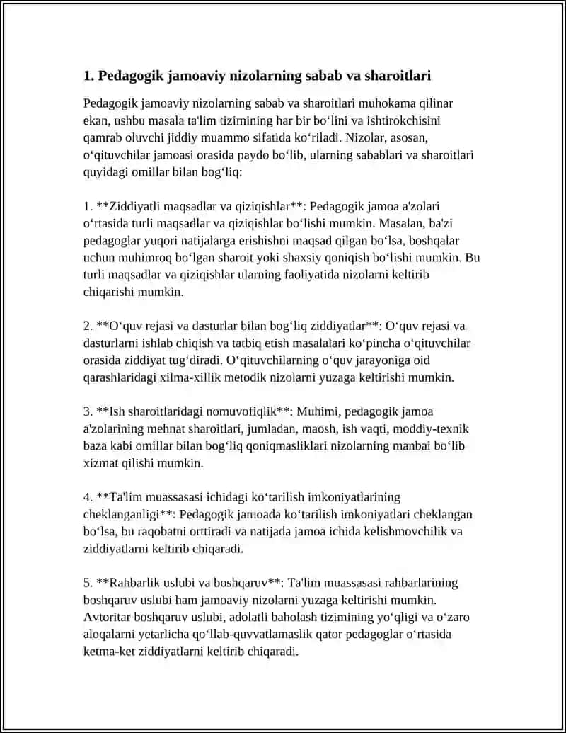 PEDAGOGIK JAMOAVIY NIZOLAR VA ULARNI OLDINI OLISH 4