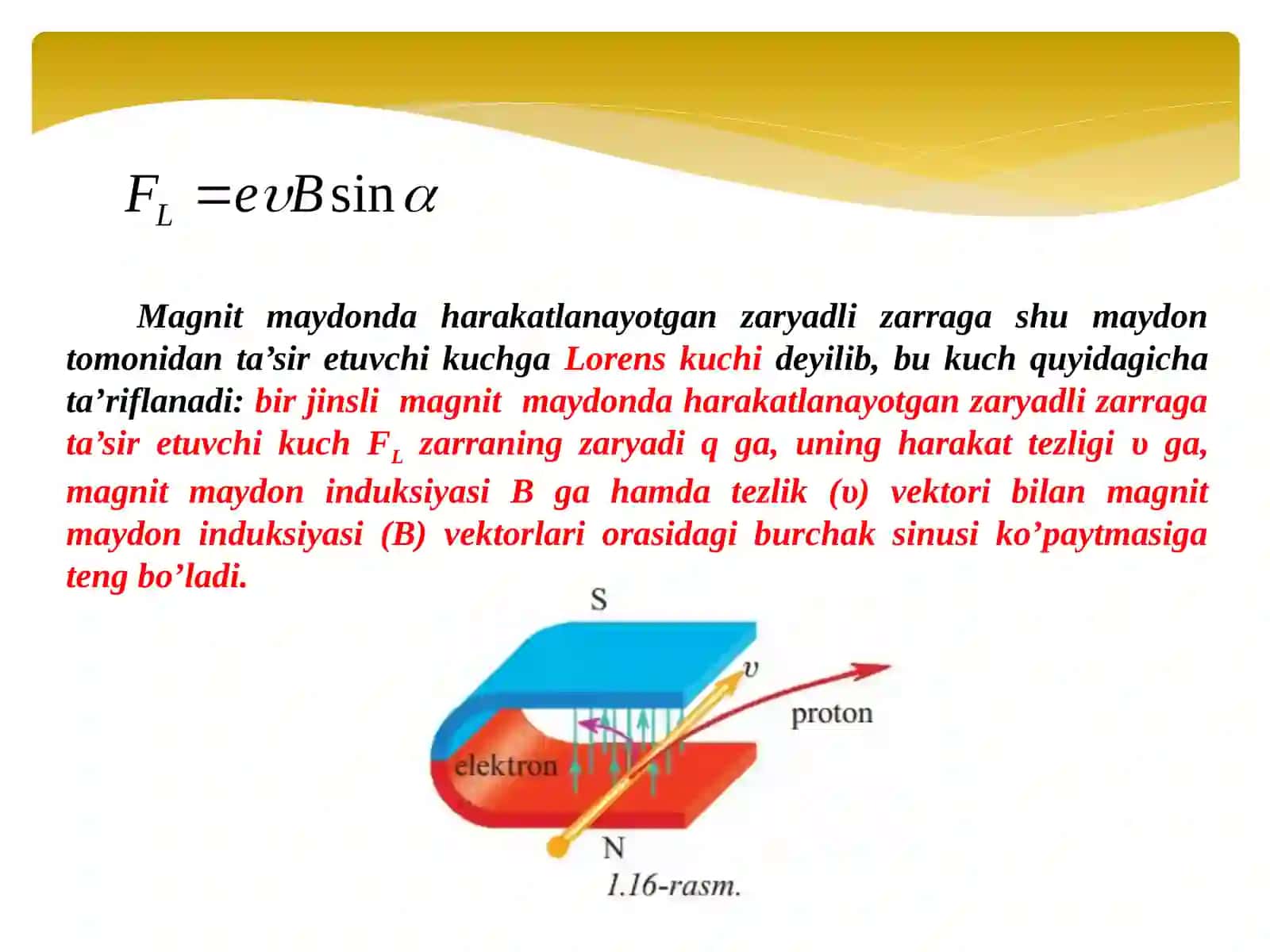 BIRJISNLI MAGNIT MAYDONDA ZARYADLI ZARRANING HARAKATI 4
