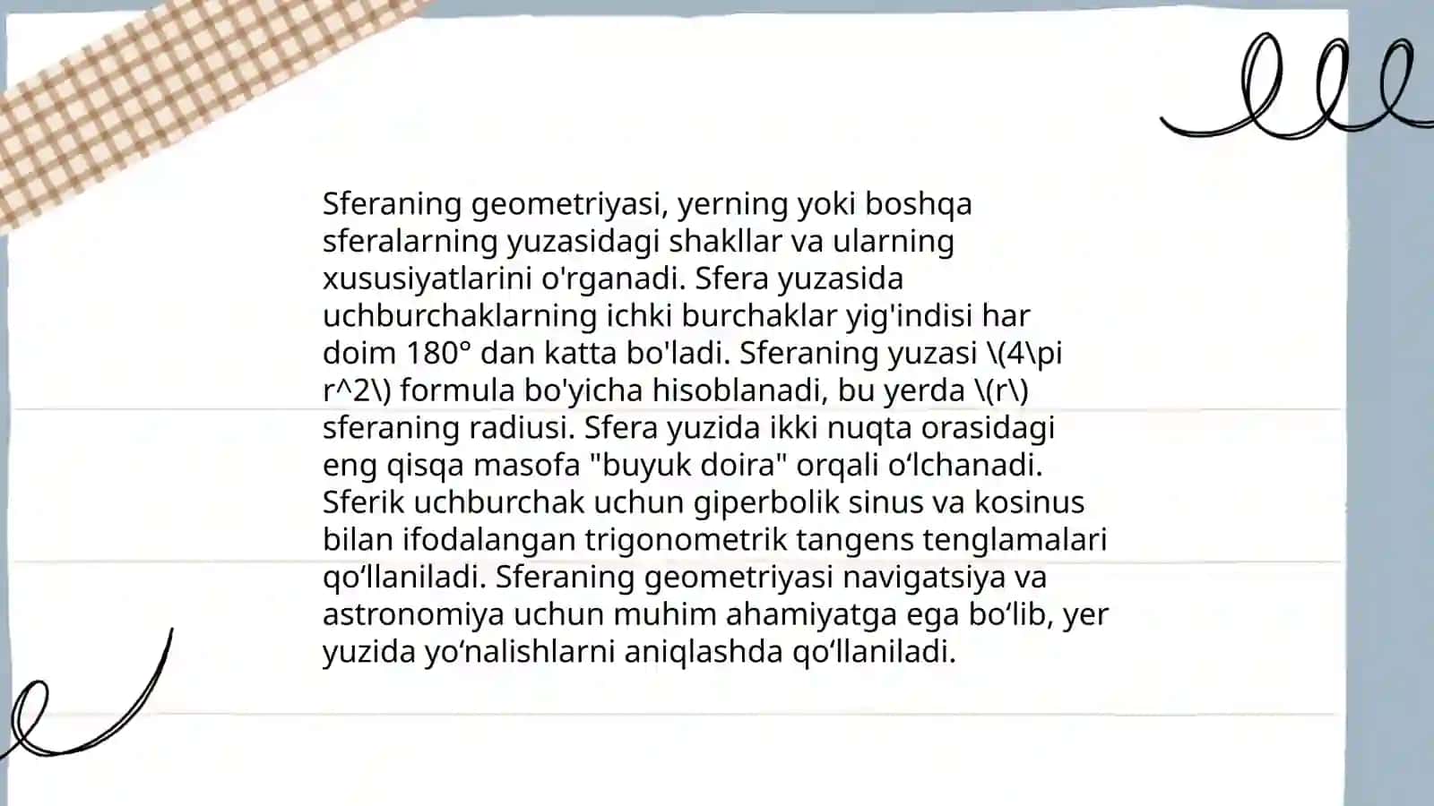 Aylana va Sfera tenglamalari 4