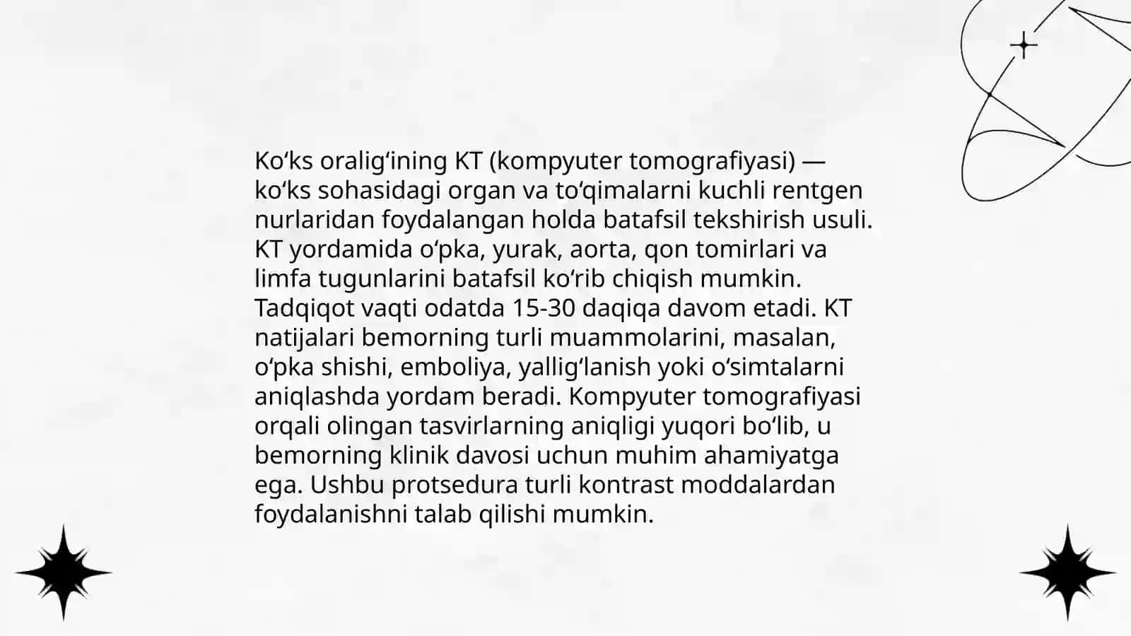 Oʻpka va koʻks oraligʻi kasalliklarini nur bilan tekshirish usullari 4