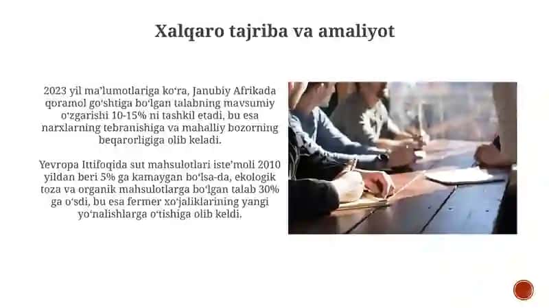 Tuxum mahsulotlariga bo'lgan talab 4