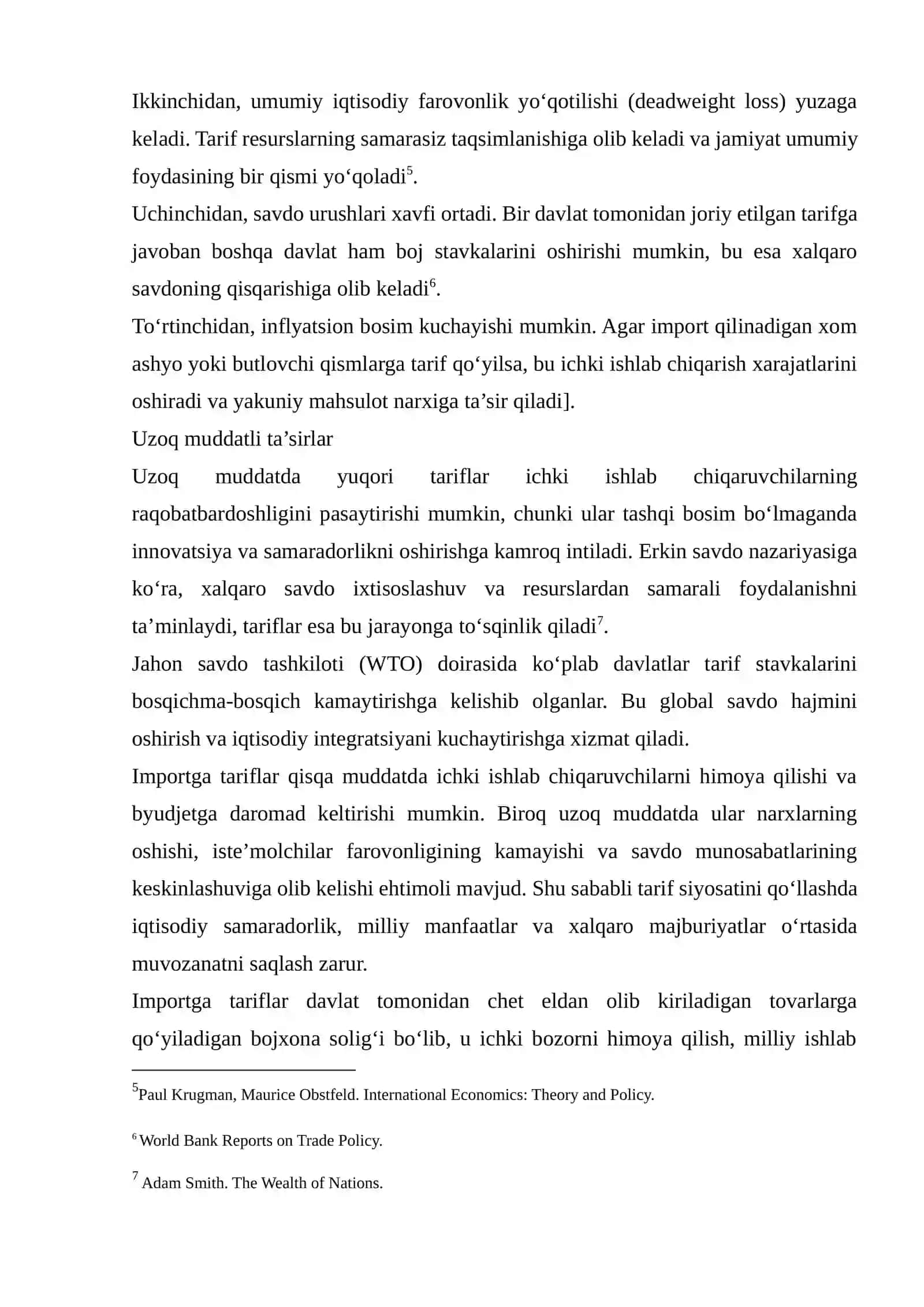 Importga tariflar kiritilishining iqtisodiy oqibatlari 4