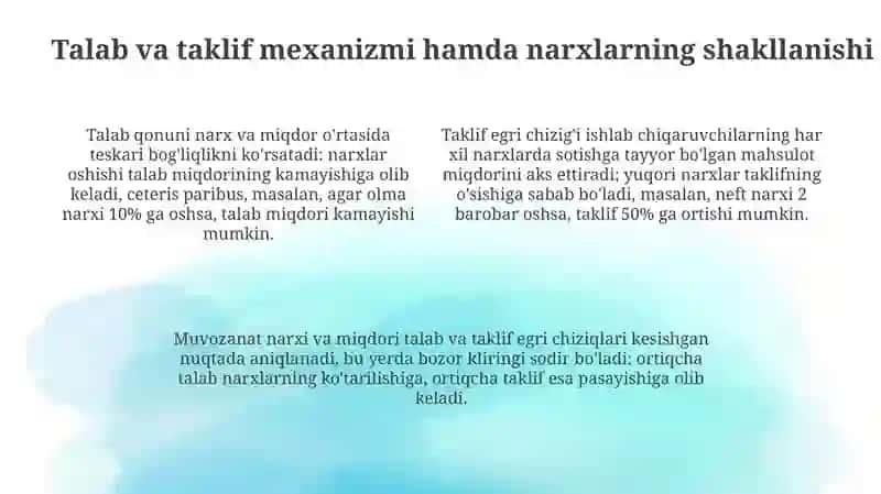 Bozor iqtisodining mazmuni va amal qilishi 4