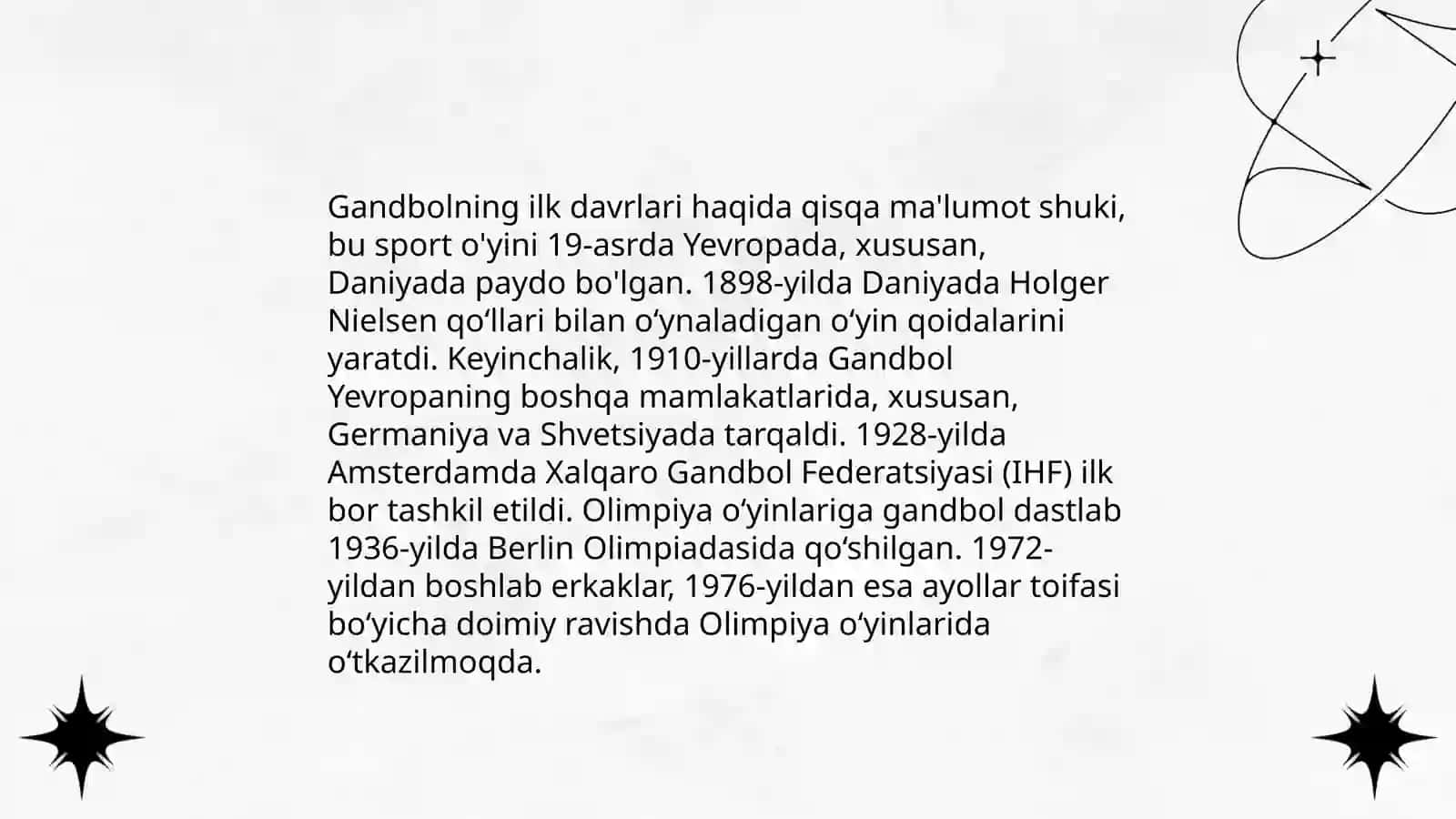 Gandbol o‘yinining kelib chiqishi va rivojlanish tarixi 4