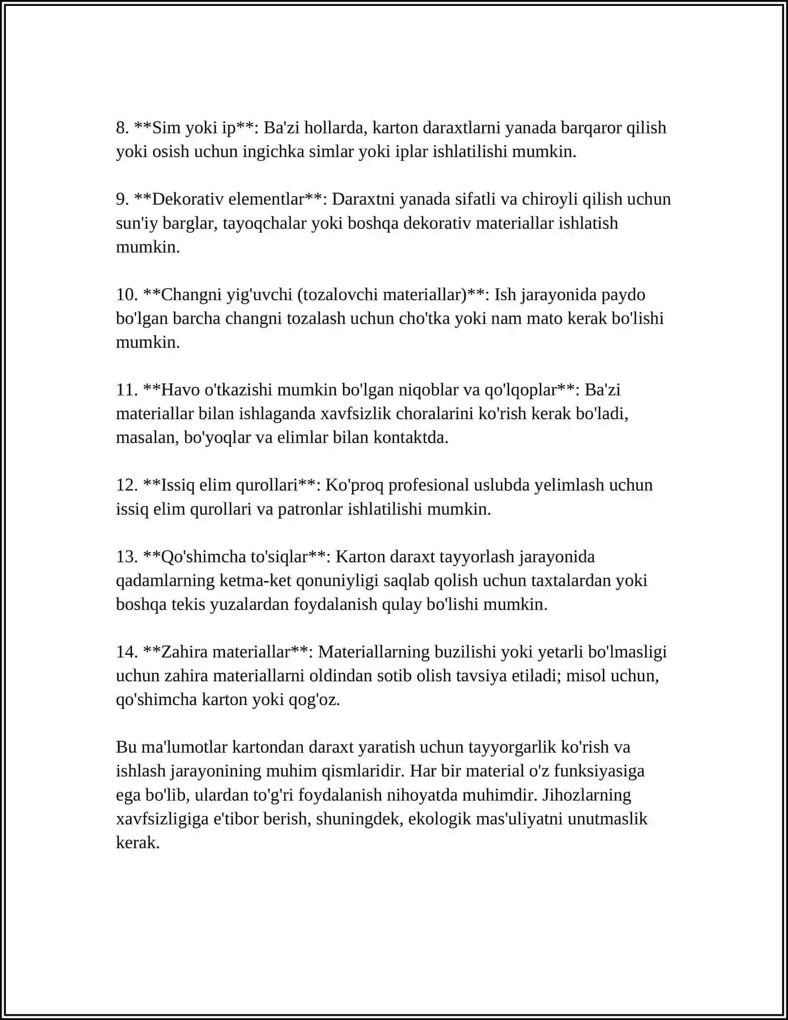 KARTONDAN "OLMALI DARAXT" KOʻRGAZMALI QUROLINI TAYYORLASH 4
