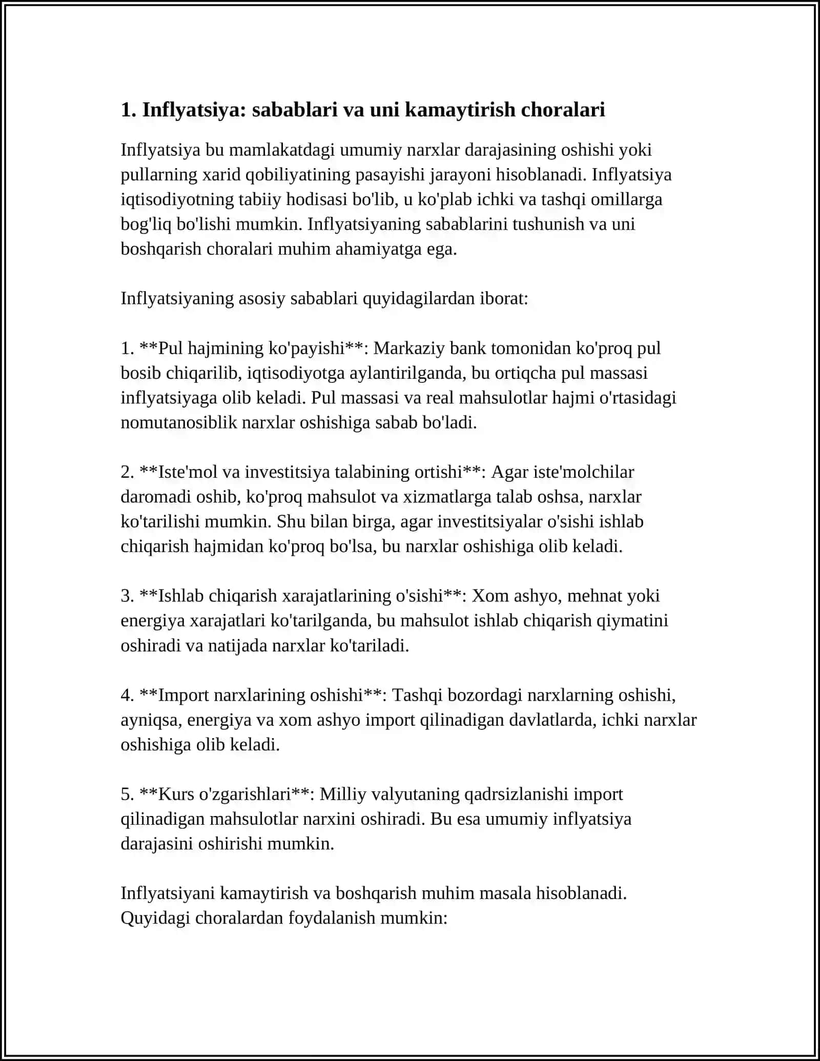 IQTISODIYOTNING ASOSIY MUOMMOLARI VA ULAR YECHIMINI TOPISH YOʻLLARI 4