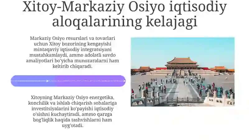 Markaziy Osiyo iqtisodiyotida Xitoyning órni 4