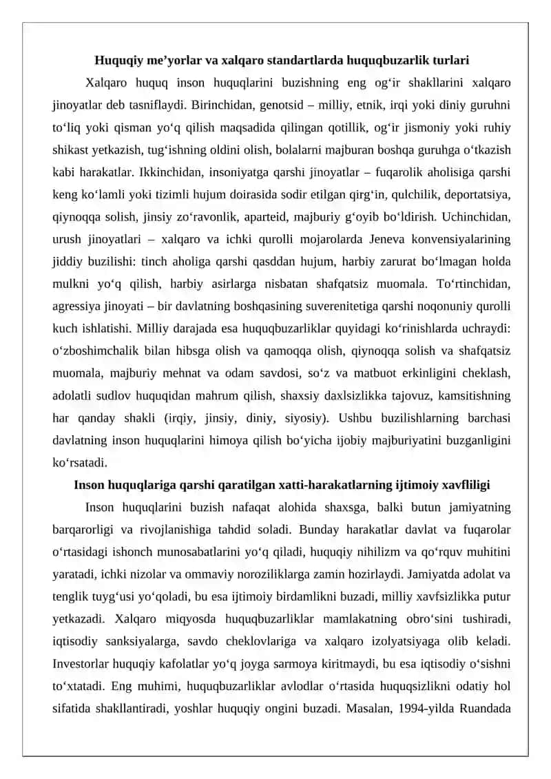 Inson huquqlarini buzishga qaratilgan huquqbuzarliklar 4