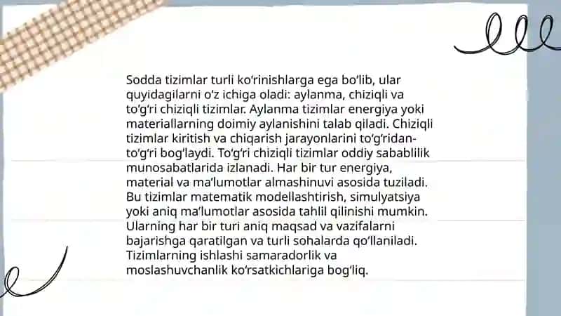 Sodda tizimlar haqida tushunchalar 4