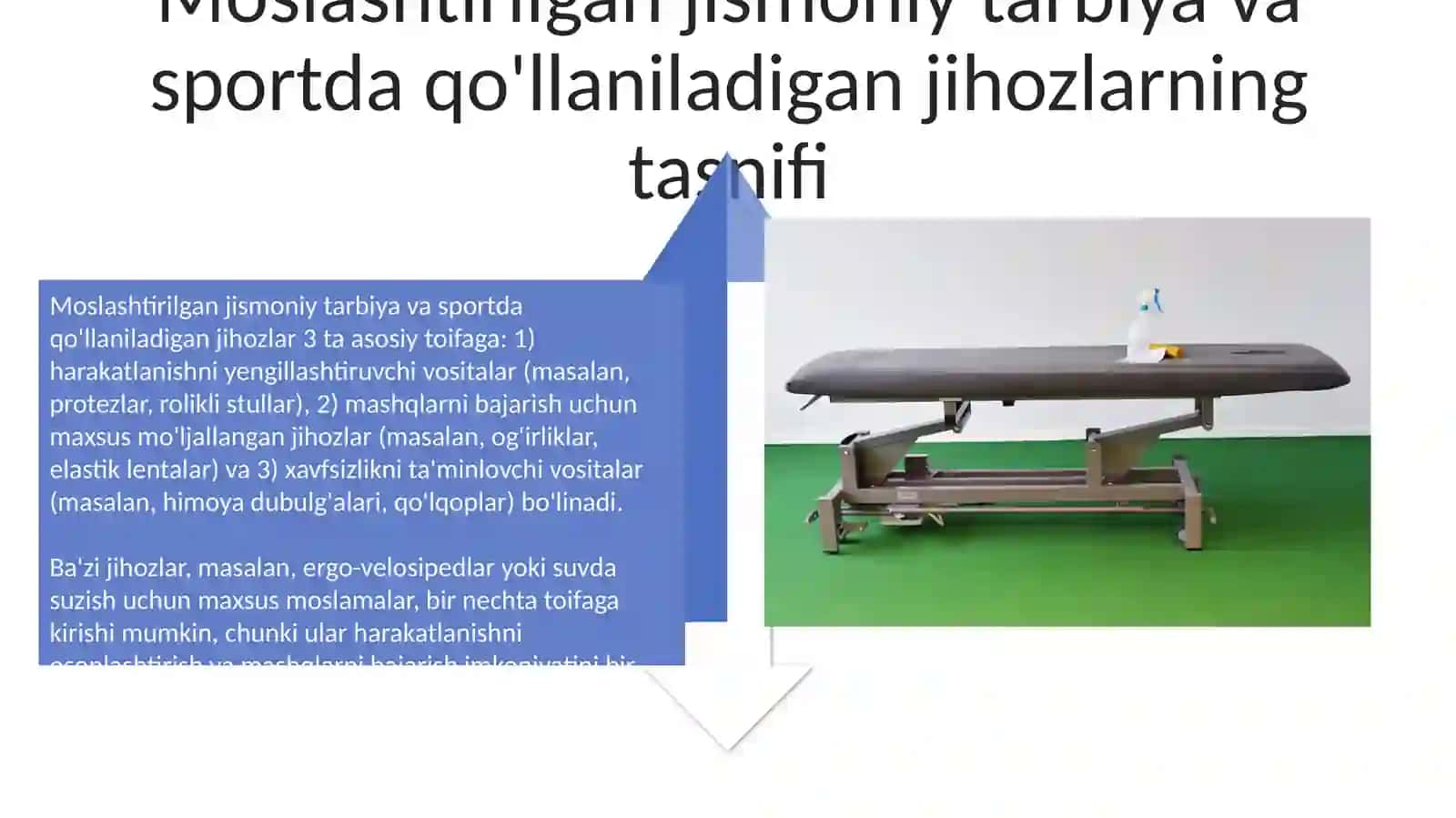 Adaptiv jismoniy tarbiya va sportda qo‘llanuvchi trenojyorlar tasnifi 4