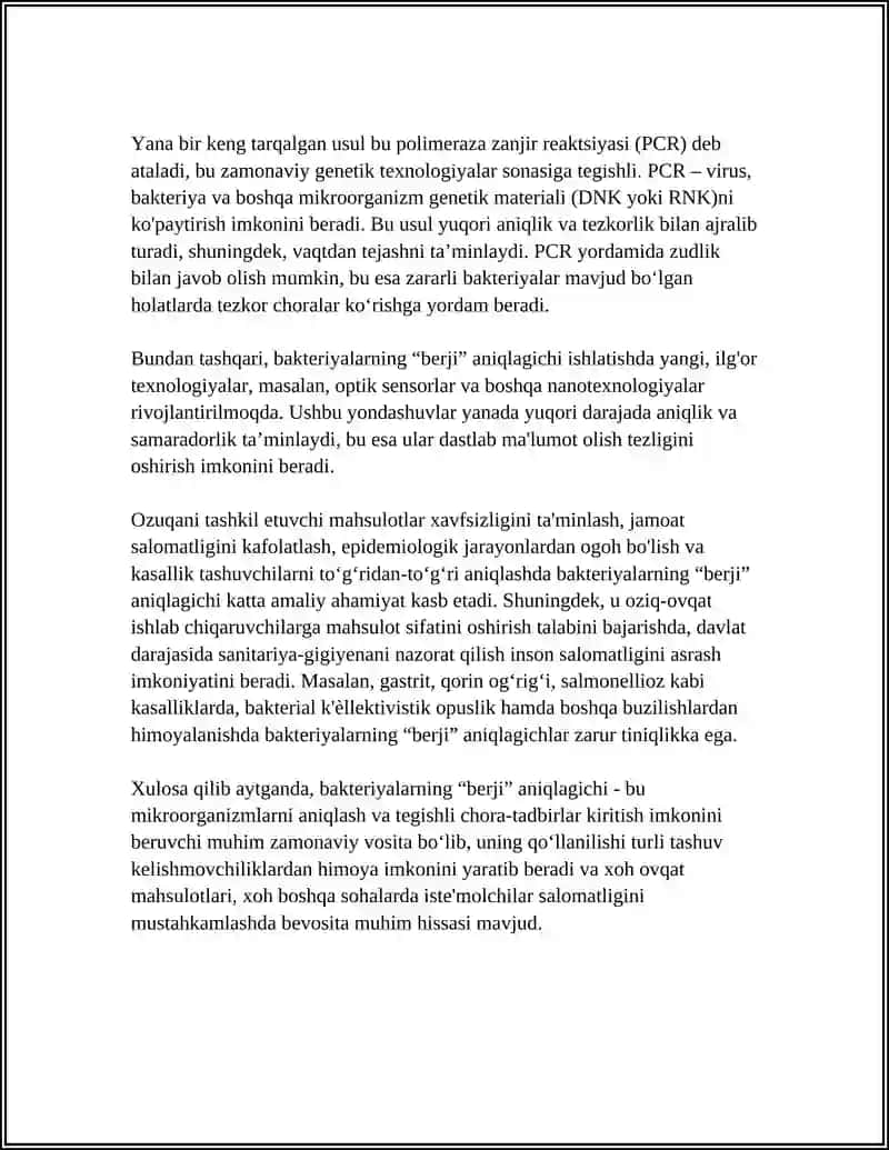 Bakteriyalarning "berji" aniqlagichi 4