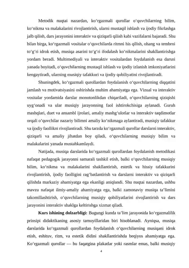Musiqa darslarida ko’rgazmali qurollardan foydalanish metodikasi 4