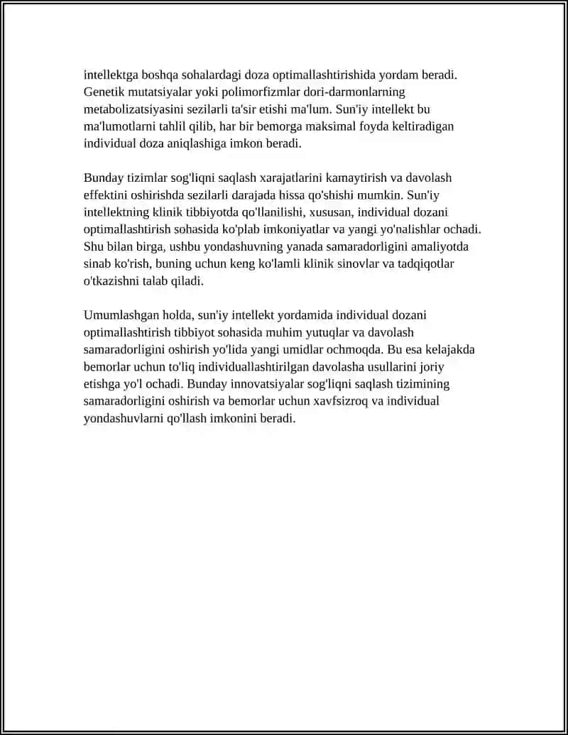SUNʼIY INTELLEKT YORDAMIDA DORILARNI TATBIQ ETISH 4
