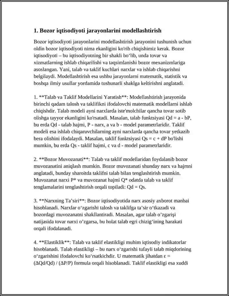 Bozor Iqtisodiyoti Jarayonlarini Modellashtirish 4