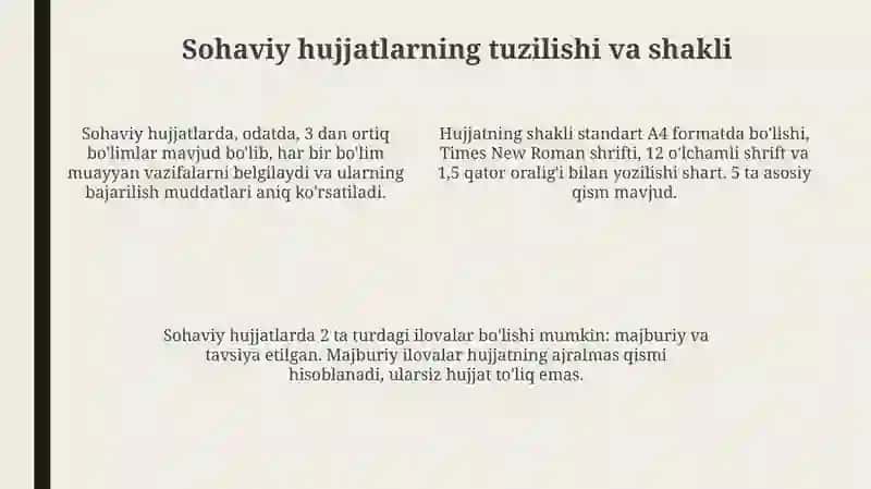 Sohaviy farmoyish hujjatlari 4