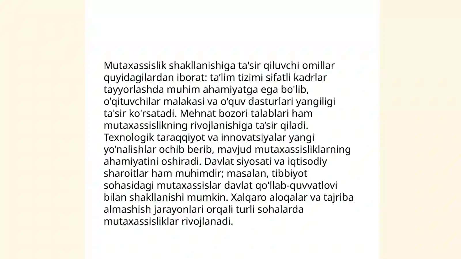 Temperament xususiyatlarining mutaxasis shakllanishidagi oʻrni 4