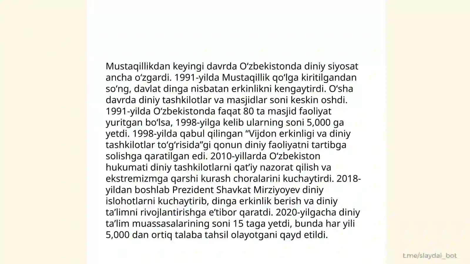 Oʻzbekistonda diniy bagʻrikenglik 4