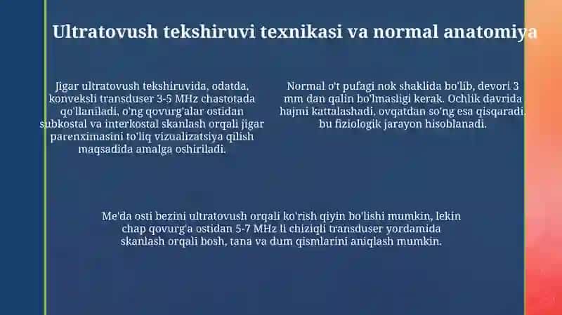 Bolalarda jigar ot yoli jigar oshqozon osti bezi UTT intrepetaciyasi 4