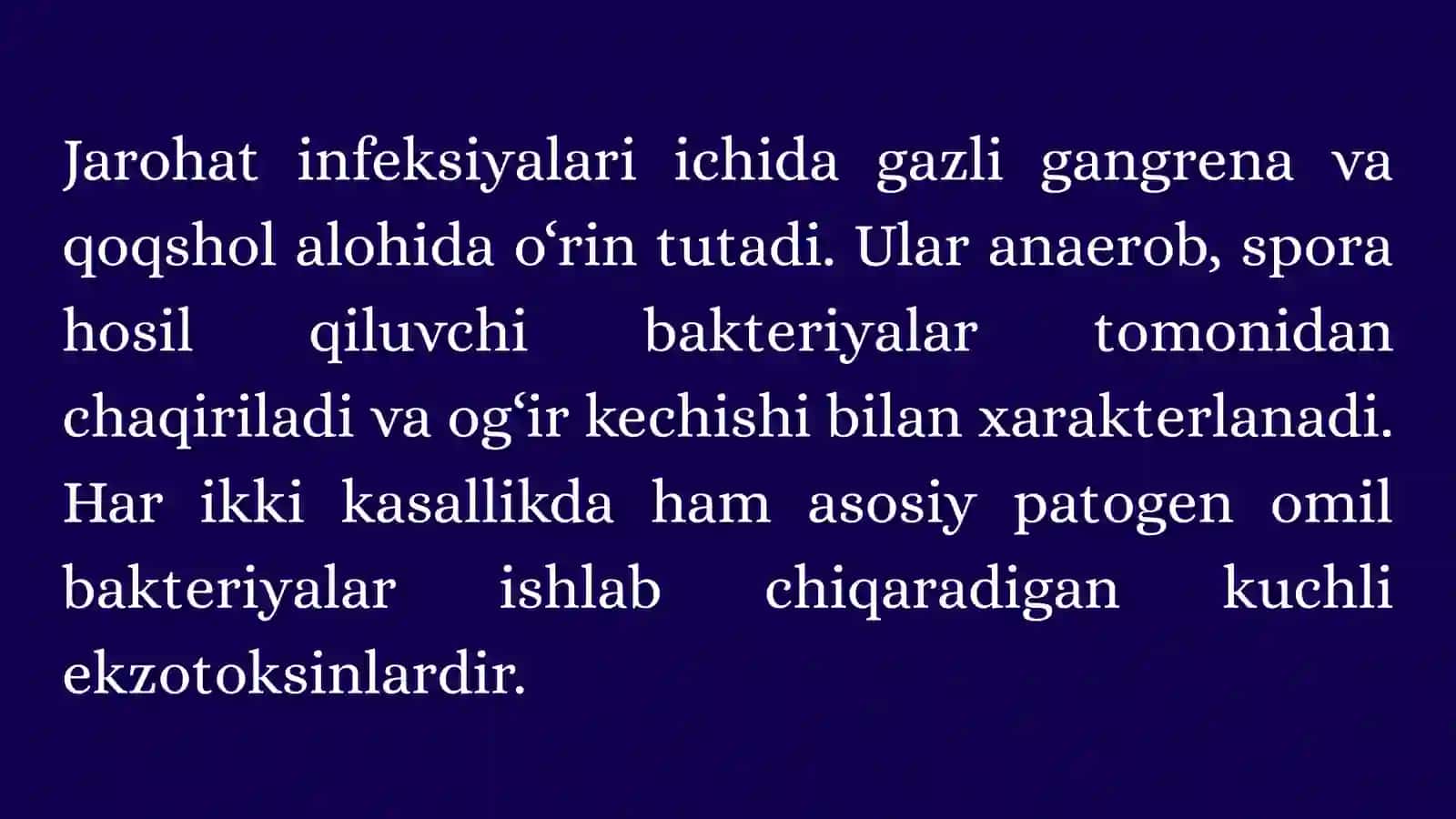Jarohat infeksiya qo'zg'atuvchilari: gazli gangrena, qoqshol kasalliklarini laboratoriya tashxisi 4