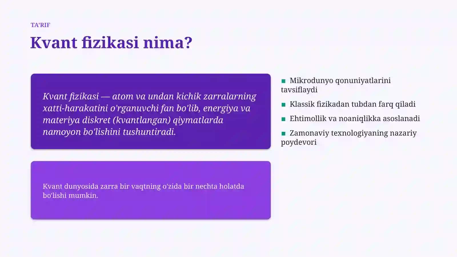 Kvant fizikasi 4