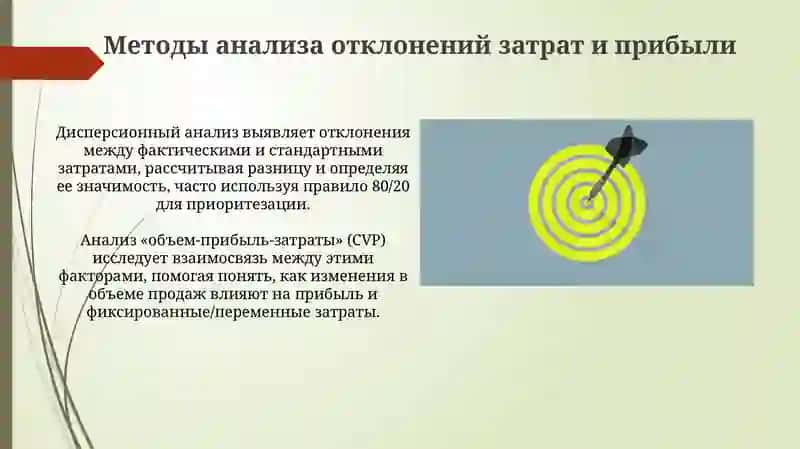 Основные направления учета и контроля отклонений затрат и прибыли 4