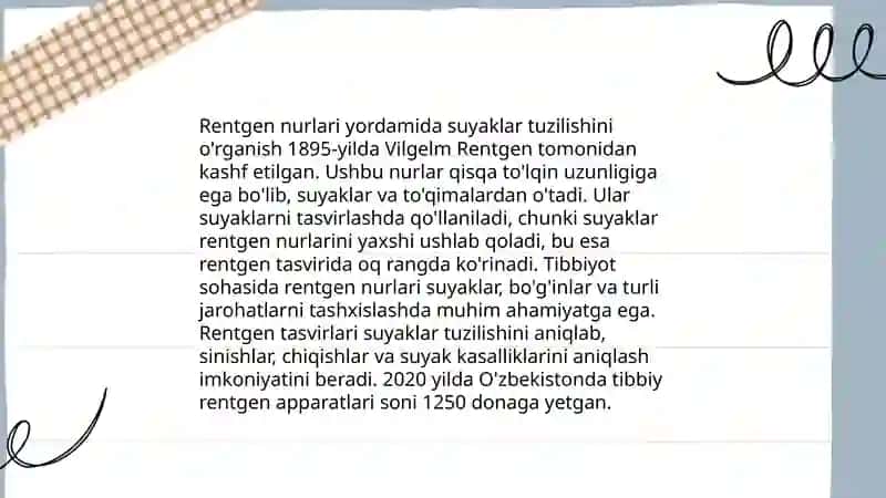 Rentgen nurlarini òrganish tarixi 4